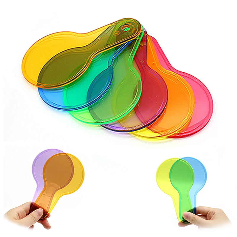 Children Montessori Color Cognition 6 Color Color Plate Educational Toy 6 Color Transparent Swatch Educational Toys For Children