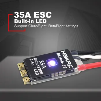 

HAKRC BLHeli_32 Bit 35A 2-5S ESC Built-in LED Support Dshot1200 Multishot for FPV RC Drone Aircraft Part Accessory