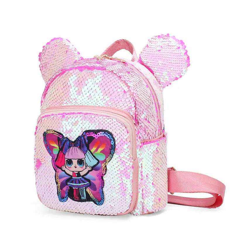 Pink Новая детская школьная сумка с блестками рюкзак в детский сад Легкий Рюкзак - Цвет: Pink