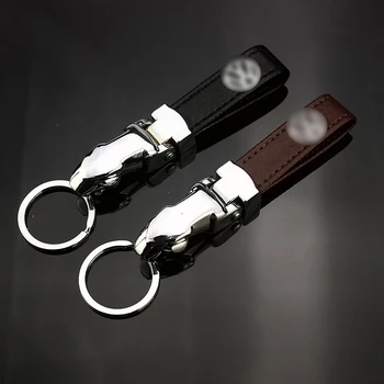 

1pcs Metal leather Leopard Head Key Chains Rings Car Keyrings KeyChains Man Women Gift For volkswagen polo golf 3 4 5 6 7 b4 b5