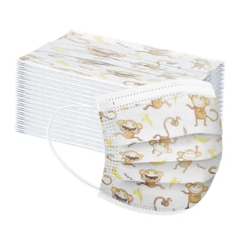 

50Pcs Cartoon Kids Disposable Mask 3 Layer Child Filter Hygiene Thicken Children's Face Mouth Mask Earloop Fast Delievry New