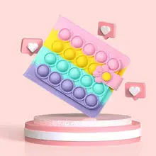 

New Pop It Fidget Toys Wallet Bag Push Bubble Purse Adult Stress Relief Squeeze Toys Antistress Popit Soft Squishy Gift Kids Toy
