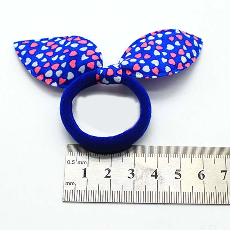 20Pcs Children elastic hair band Cute Polka Bow Rabbit Ears Headband Girl Ring Scrunchie Kids Ponytail Holder Hair Accessories