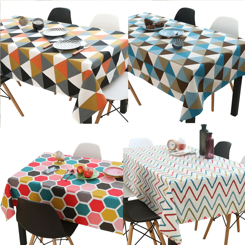 

Plaid Wedding Rectangular Tablecloths Thick Linen Christmas Party Decoraition for Home Coffee Dining Table Cloth Tea Table Cover