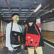 Популярная брендовая парусиновая сумка для сообщений уличная сумка в стиле хип-хоп в Гонконге Мужская и женская сумка через плечо Большая вместительная фиксированная сумка для снаряжения S