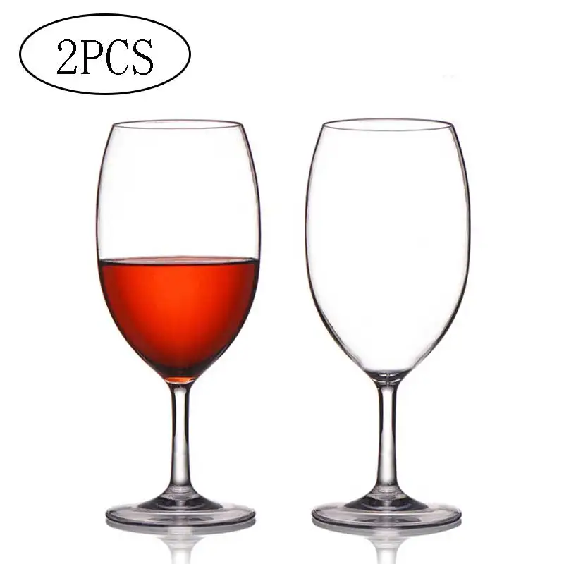 

2Pcs Plastic Wine Glasses Unbreakable Cocktail Glass Champagne Flutes Cups Home Wedding Party Bar Juice Wine Drinking Glasses