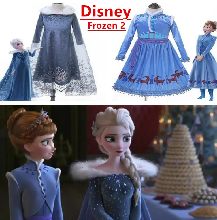 

Hot Frozen 2 Meisjes Elsa Dress Party Vestidos 2 Cosplay Kleding Anna Snow Queen Print Verjaardag Prinses Jurk Elza Kids Kostuum