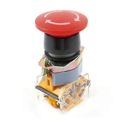

DPST 1NO 1NC Red Mushroom Emergency Stop Push Button Switch Ui AC 660V 10A