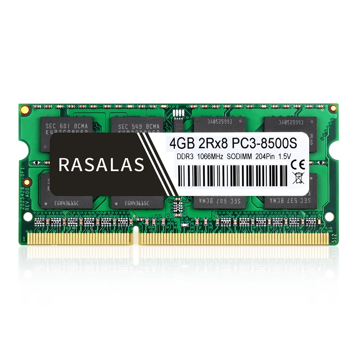 Rasalas 4 Гб 2Rx8 PC3-8500S DDR3 1066 МГц SO-DIMM 4 ГБ 1,5V Тетрадь Оперативная память 204Pin sodimm памяти ноутбука NO-ECC