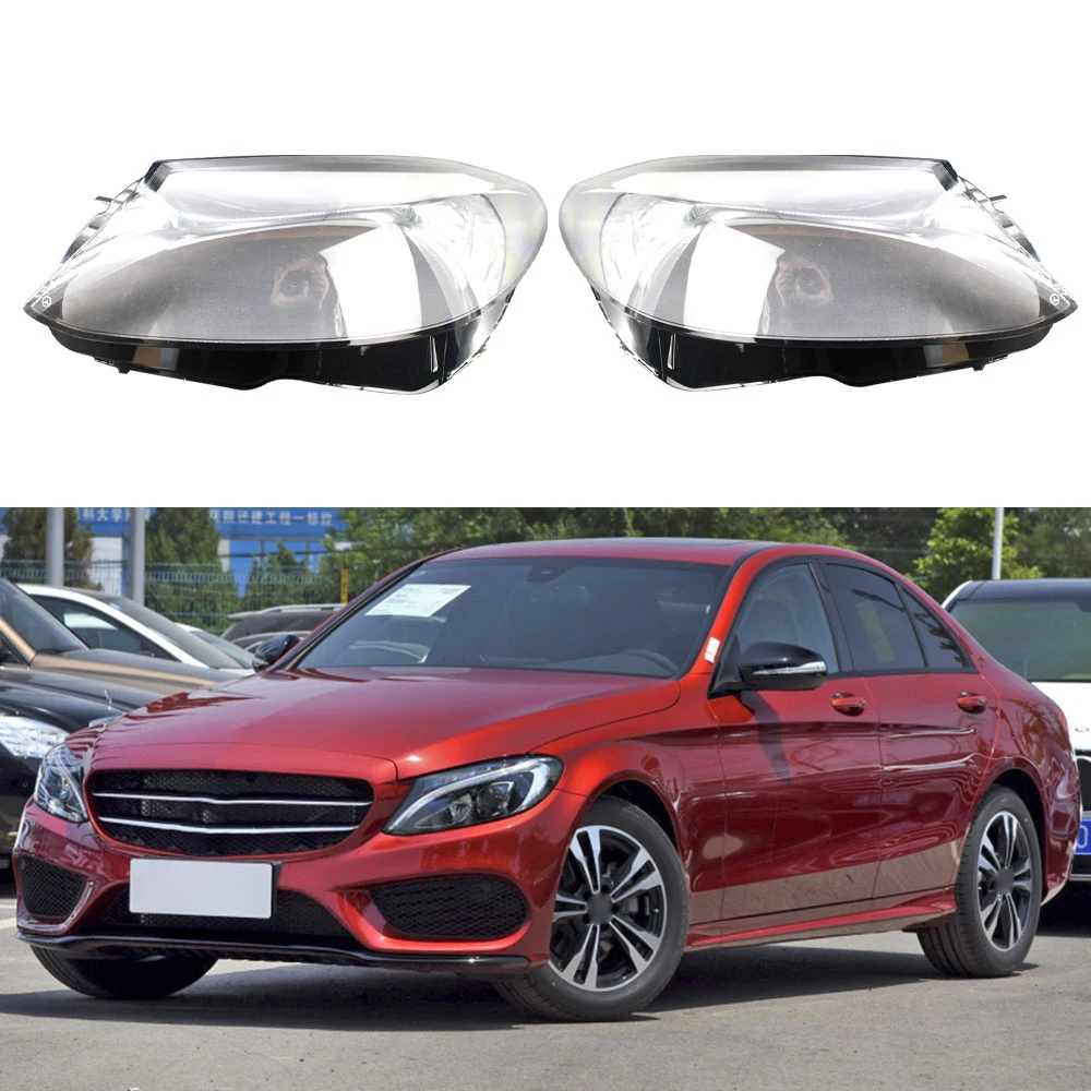Для Mercedes Benz W205 C180 C200 C260L C280 C300- Автомобильные фары прозрачные линзы оболочка крышка авто аксессуары