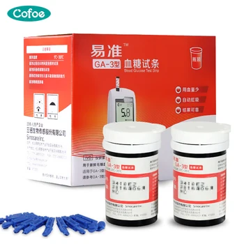 

Cofoe 50/100 pcs Test Strips with lancets needles without Glucose meters for Yizhun GA-3 Device Blood Collection Medical Tools