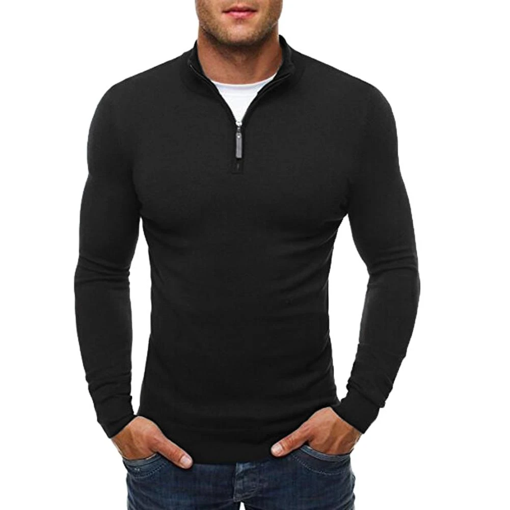 sweater with zipper collar