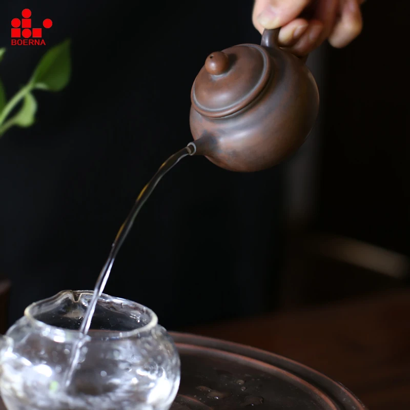 BOERNA Nixing Pottery tea set Rongtian teapot 200ml handmade Da hong pao tea set teapot ceramics Chinese pottery teteras para te
