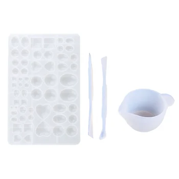 

Silicone Cabochons Casting Tray Molds with 3pcs Tools for Clay Resin Jewelry Earring Home Ornament Making DIY Craft Supplies