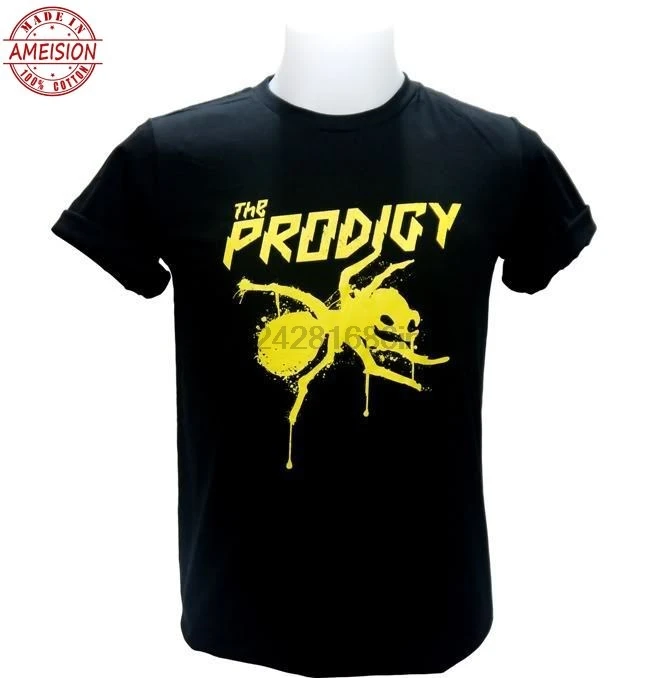 Мужская футболка с желтым логотипом The Prodigy для диджея панк техно танца рейва