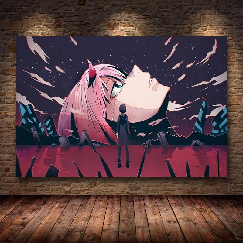 Unframed Large Poster Home Decor Wall Anime Darling in the FranXX Painting Canvas Print Hiro Zero Two HD Picture Modern Artwork