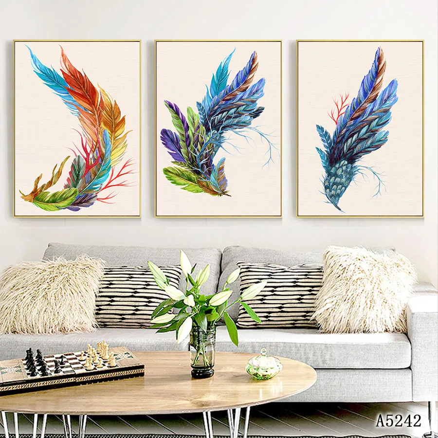 

Fox Tail Living Room Pendant, Home Decoration Painting, Painting, Wall, Art, Colorful, Printing, Poster, Color, Feather,