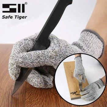 

Anti-cut Safety Gloves CE Level 5 HPPE Cut Resistant Protective Gloves For Men Women Children