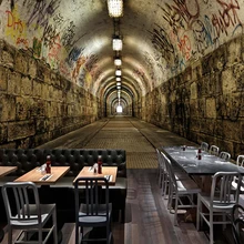 Пользовательские Фото Фреска Улица граффити 3D расширенное пространство Абстрактное Искусство Настенная живопись Гостиная Ресторан Бар КТВ обои фрески