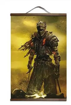 

More style Dark Souls 2 3 Game Art Canvas poster decoration painting with solid wood hanging scroll