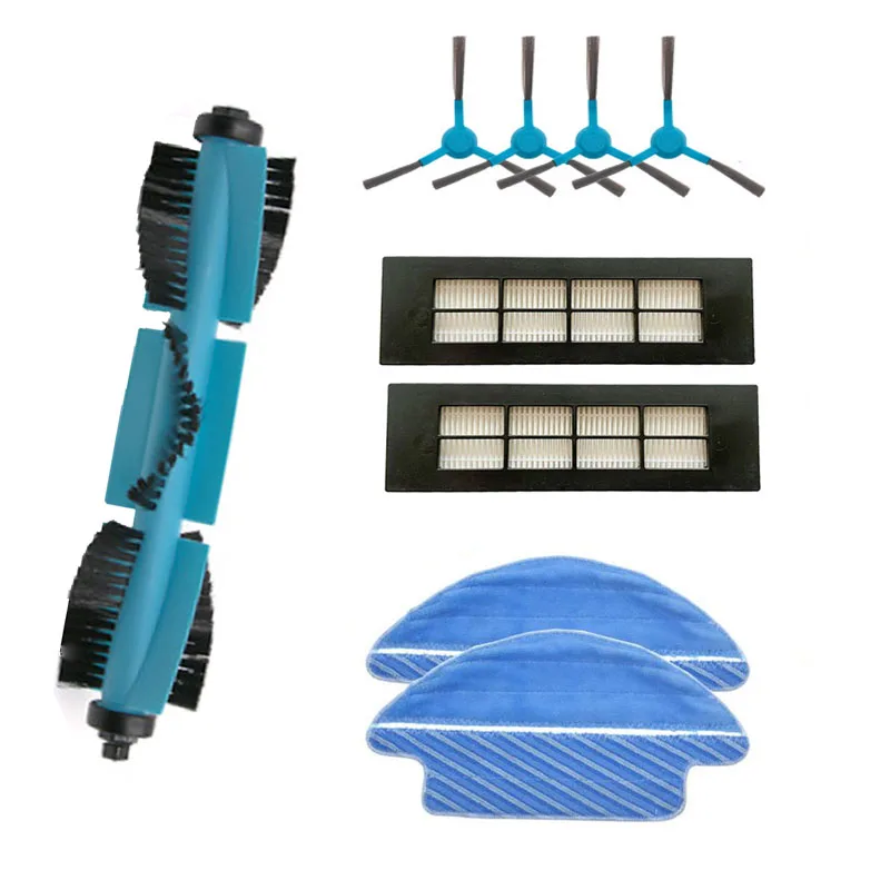 

New 1pcs main brush & 2pcs hepa filter & 4pcs side brush & 2pcs mop cloths for Conga 3090 Vacuum Cleaner Parts