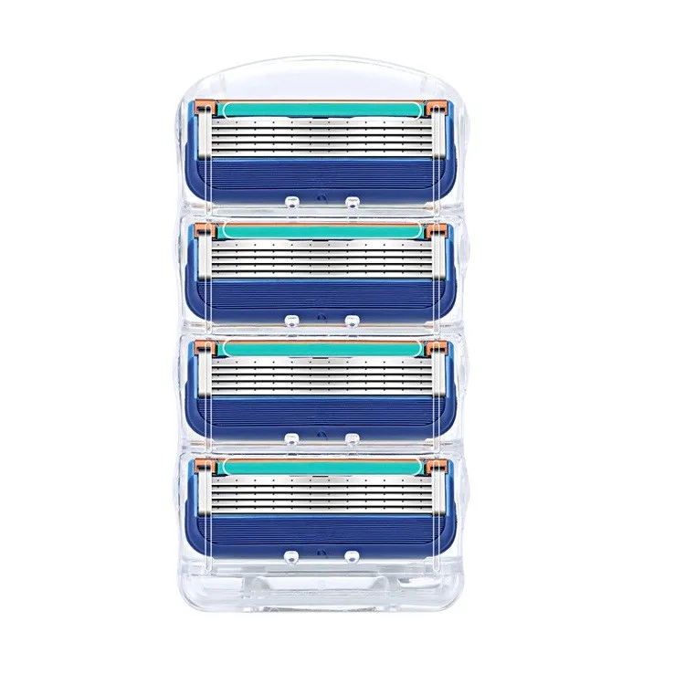 4pcs/lot Razor Blade For Men Face Care 5Layers Shaving Cassette Stainless Steel Safety Blades Suit Gillettee Fusione | Красота и