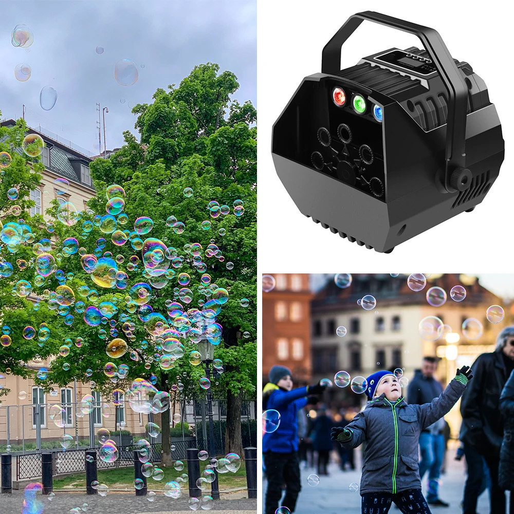 

DIDIHOU Stage Bubble Machine LED Laser Lights Wireless Remote Control Automatic Wedding Parties Festivals Romantic Effect Light