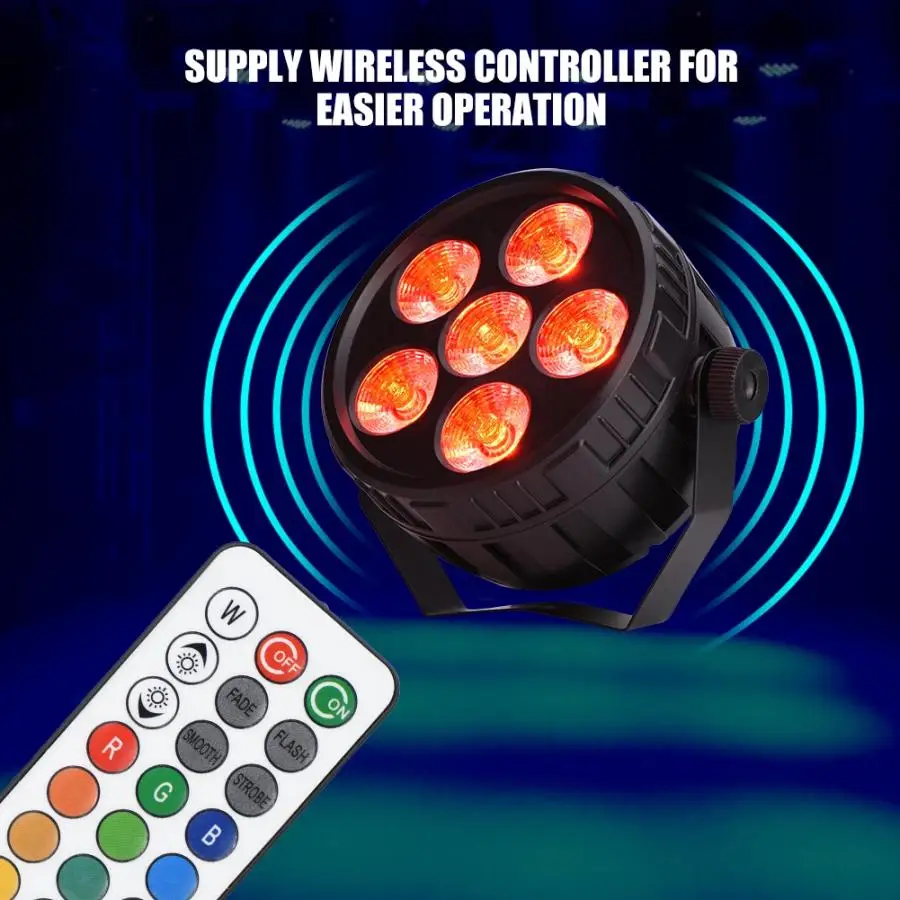 

RGB 6LEDs Stage Light Music Disco Moving Head Light Party Lighting with Remote Controller Disco Lamp