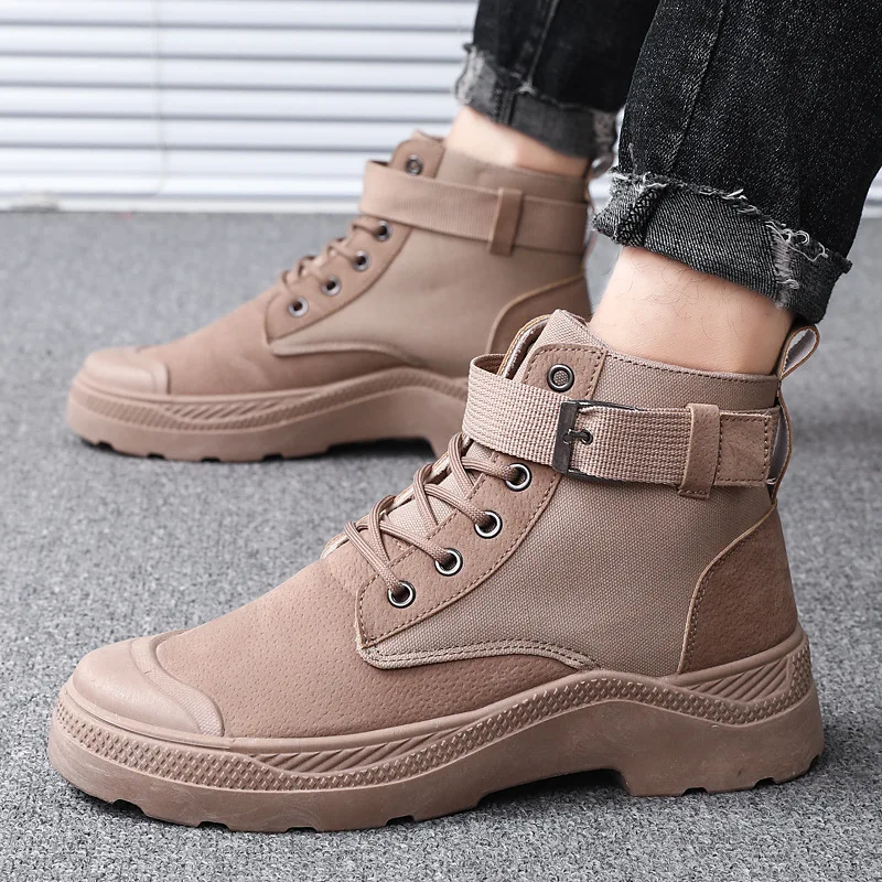 

2019 New Style Autumn Retro Martin Boots Hight-top Versatile British Style Worker Boot Korean-style Fashion Street Men's Fashion