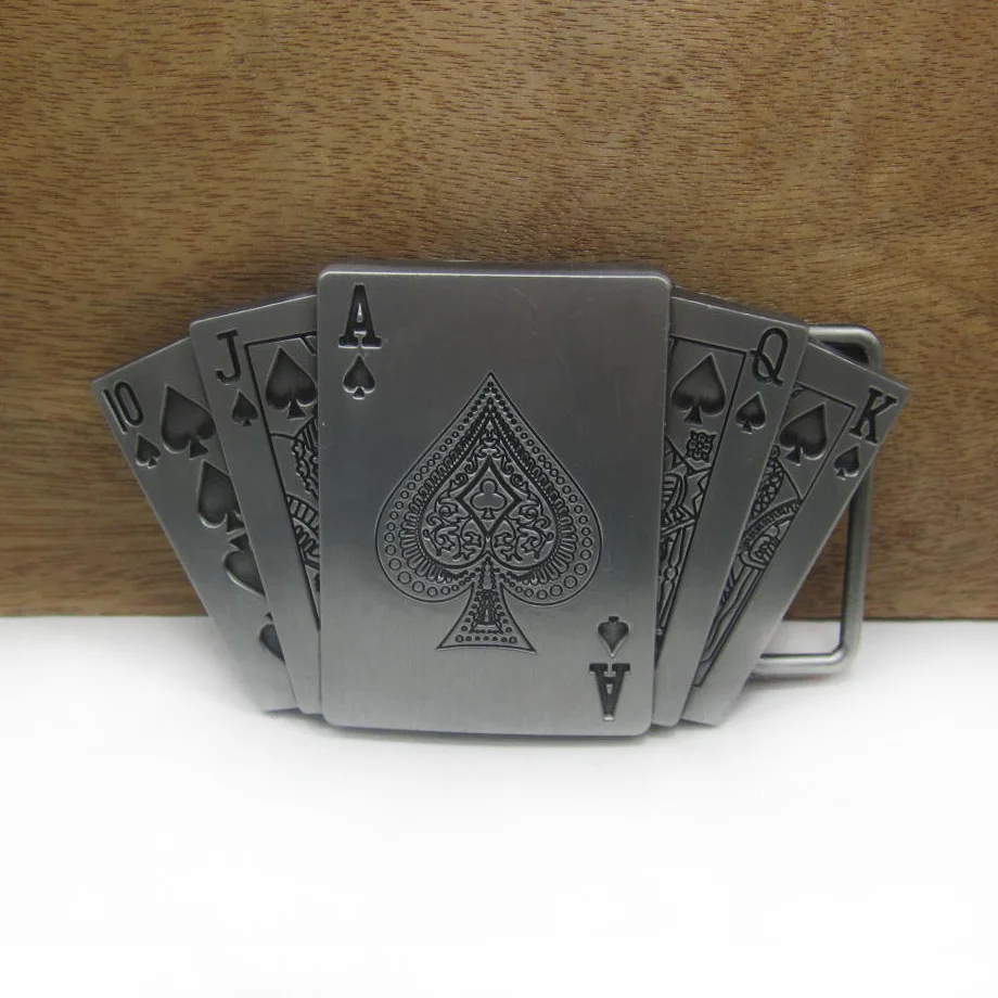 BuckleClub retro zinc alloy playing cards gamble jeans gift cowboy belt buckle FP-02234 for men 4cm width loop drop shipping | Дом и сад