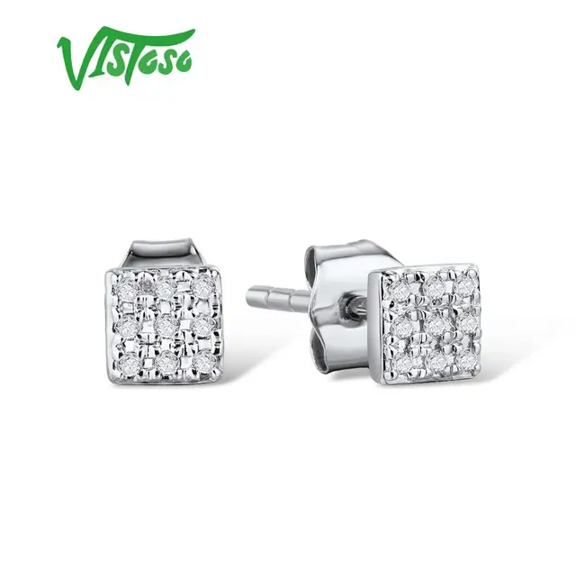 585 Rose/White/Gold & Sparkling Diamond Earrings 2