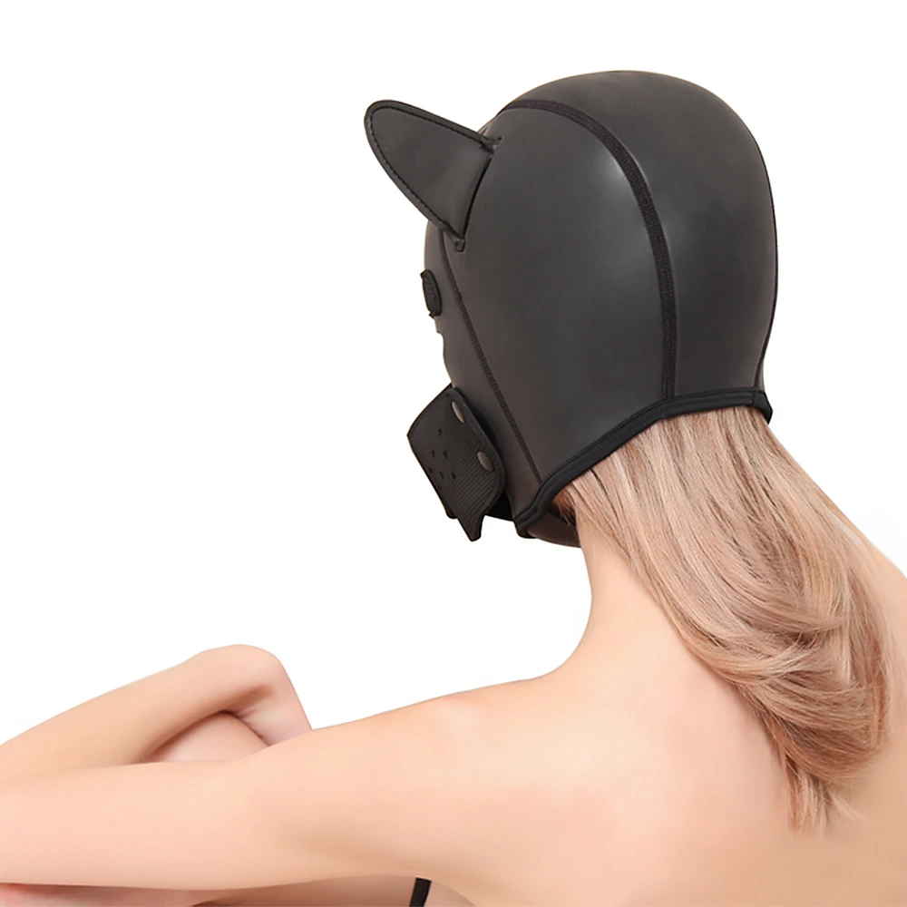 Sexy Dog BDSM Bondage Puppy Play Hoods Slave Rubber Pup Mask Fetish Adult Games Couples SM Flirting Games Toys For Erotic Hoods