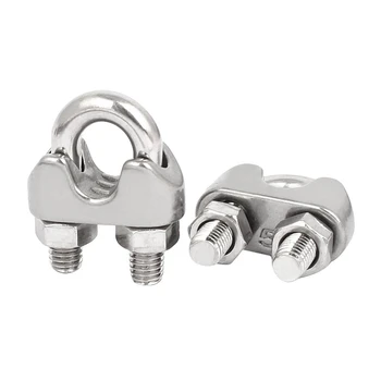 

M5 3/16 Inch Stainless Steel Saddle Clamps Cable Wire Rope Clips Fastener 12 Pcs