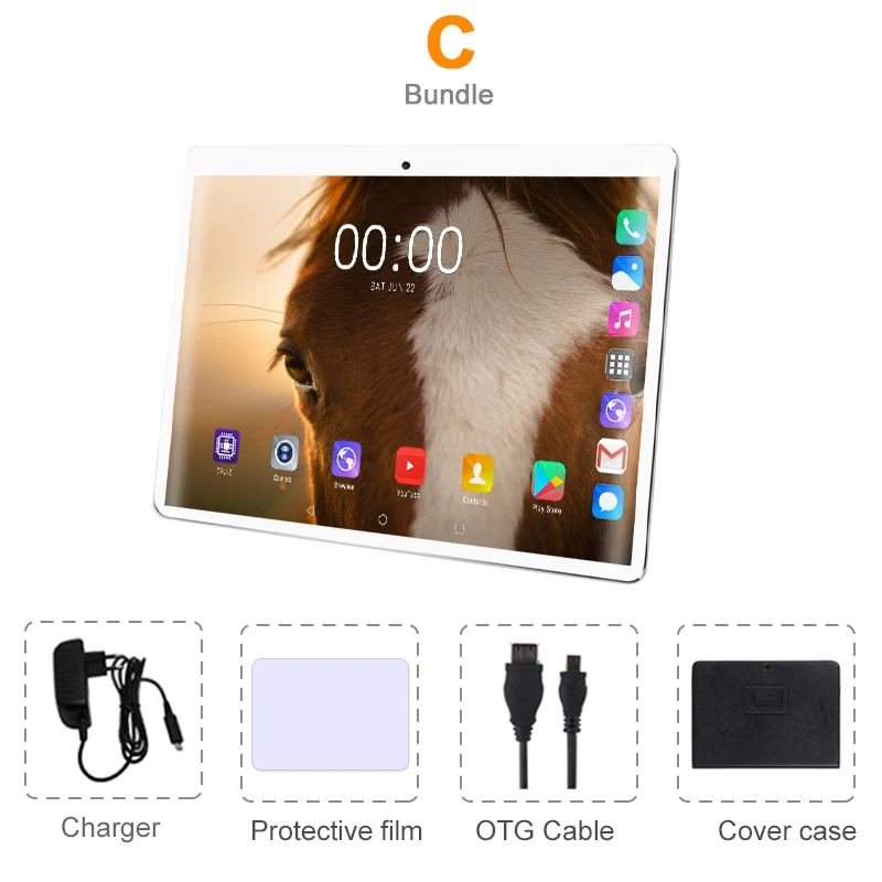 Newset 10,1 дюймов планшетный ПК Android 8,0 4G Lte две SIM телефонные звонки планшеты 6 ГБ ОЗУ 64 Гб ПЗУ Восьмиядерный WiFi Bluetooth игровой 10 - Комплект: Комплект 3