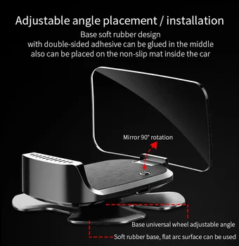 

HUD M60 Car Head up display Wireless Mirror Projector Support Carplay Andorid Auto Google Map FM OBD 2/Car Charger