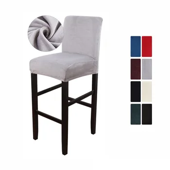 

1/2/4/6pcs Velvet Plush Bar Chair Cover Elastic Slipcover High Stool Chair Protector Seat Cover Banquet Wedding Party Room