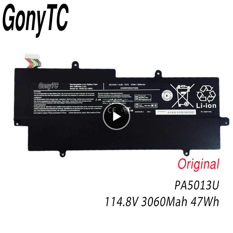 Оригинальная батарея GONYTC PA5013U для сотового PA5013U-1BRS для Toshiba Portege Z835 Z830 Z930 Z935 Ultrabook PA5013 14,8 V 3060mAh