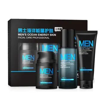 

3pcs/set Men Skin Care Kit Moisturizing Cream Toner Cleanser Face Care Repair Oil Control Toner Hydrated Skin Care