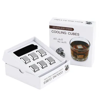 

4 pcs Silver Reusable Non-Toxic Environmentally Safe Stainless Steel Wine Ice Cooling Cubes Physical Cooling Ice Cooler