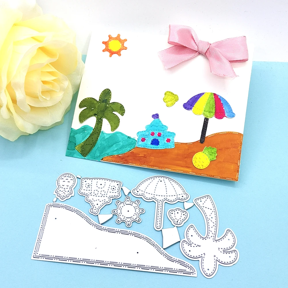 

Julyarts дерево Зонт песчаная карточка изготовление фотоальбома Скрапбукинг Фотоальбом карточка тиснение бумага сделай сам ремесла высечка