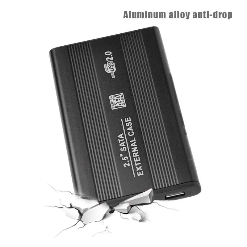 2,5 дюймовый чехол для жесткого диска из алюминиевого сплава SATA USB2.0 футляр для внешнего жесткого диска
