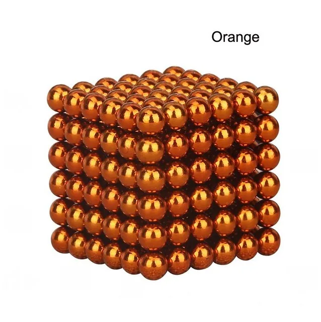 Супер магнитные блоки 3 мм 4 мм 5 мм магнитные шарики Ndfeb сильные магниты Нео Куб Забавные игрушки Упаковка в металлической коробке - Цвет: D5mm orange