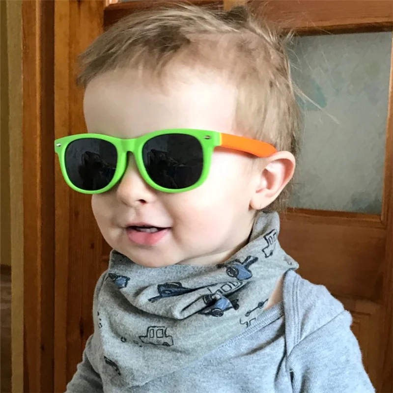 Модные детские солнцезащитные очки, силиконовые защитные очки, поляризационные очки для мальчиков и девочек, гибкие солнцезащитные очки для детей, детские очки