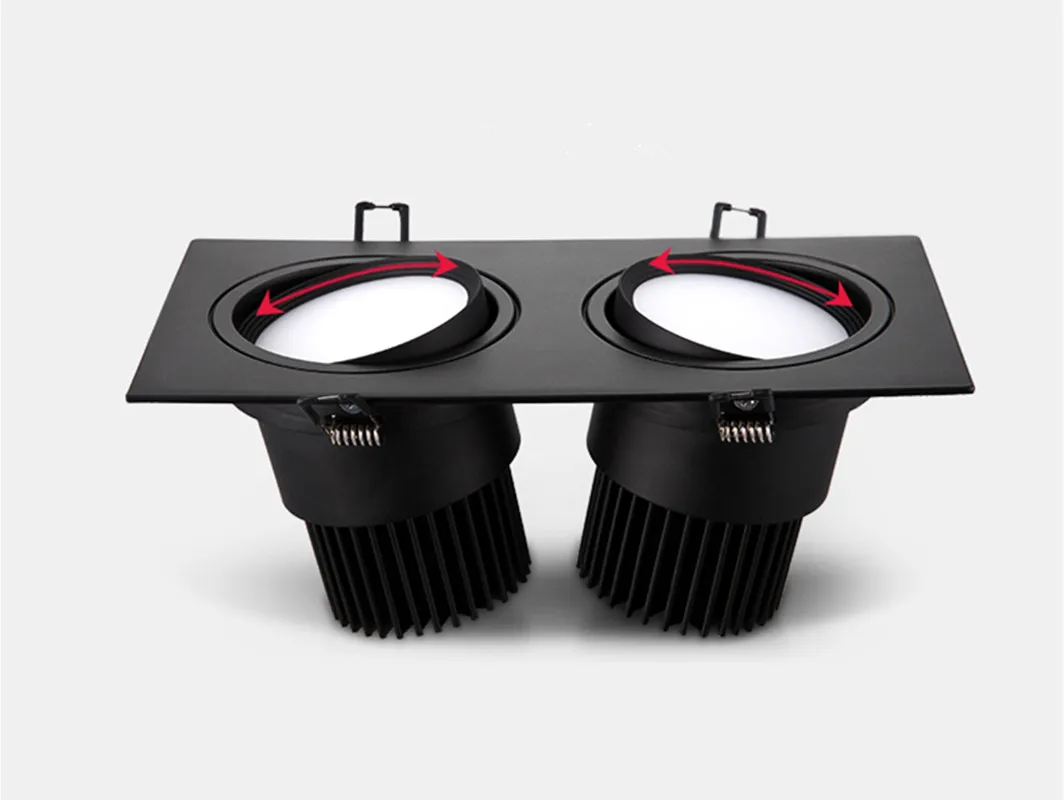 Recessed Double LED Dimmable Downlight COB 7w 9w 12W 24W AC 110V 220V Ceiling Lamp