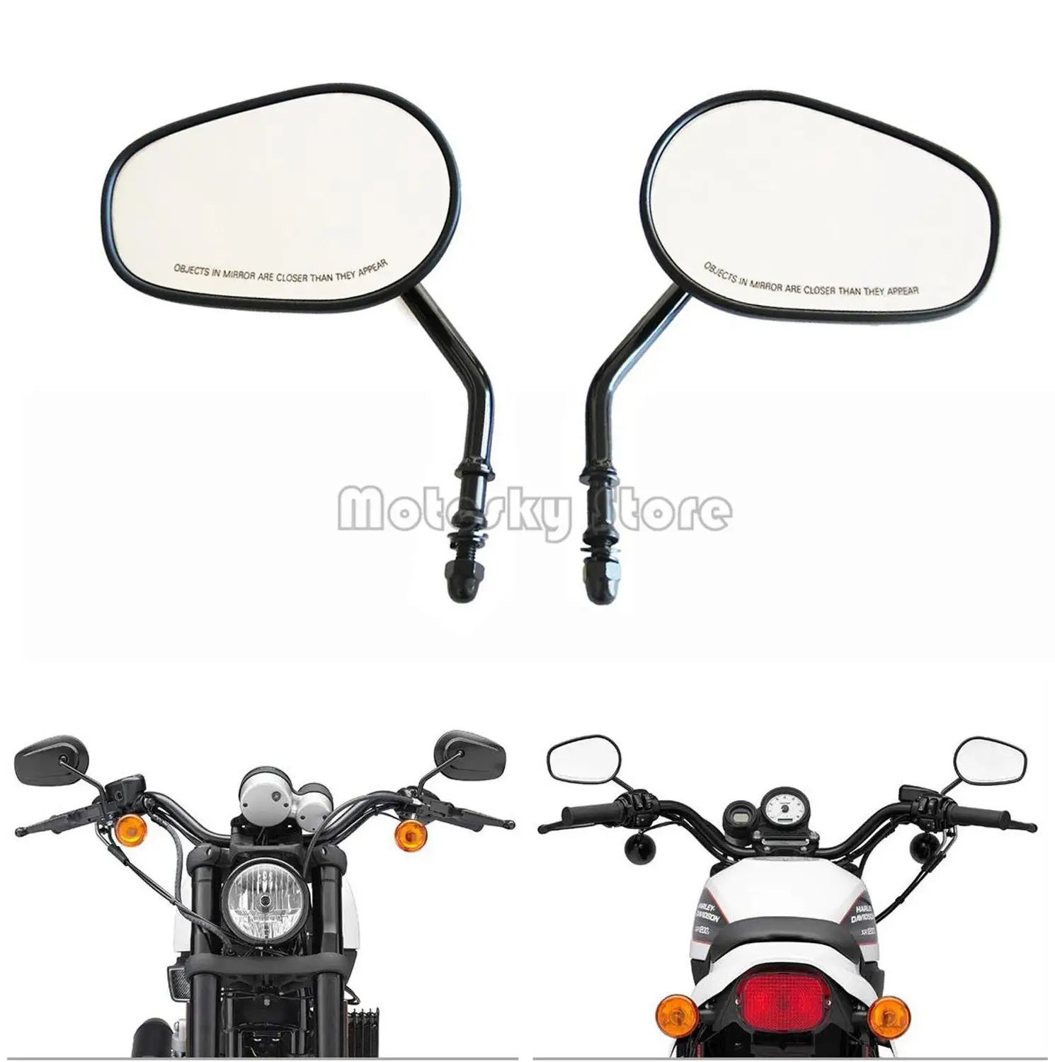 Черные зеркала Sportster для Road King Street Electra Glide Dyna Softail задний вид 1982-2019 | Автомобили и