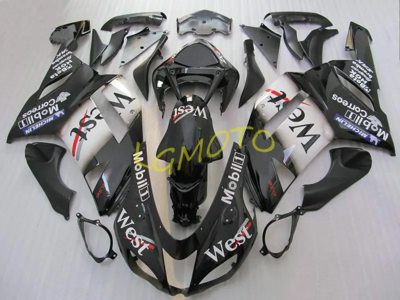 Корпус из АБС-пластика + подарки для белого Западного черного KAWASAKI ZX 6R ZX6R ZX636 2007 2008
