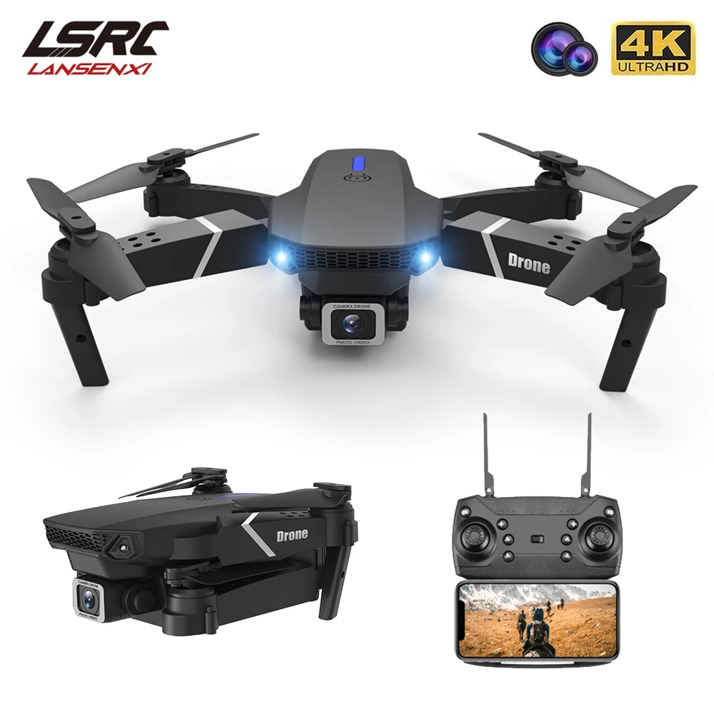 LSRC 2021 Новый Квадрокоптер Дрон E525 HD 4K 1080P камера и WiFi FPV HeightKeeping RC складной игрушка