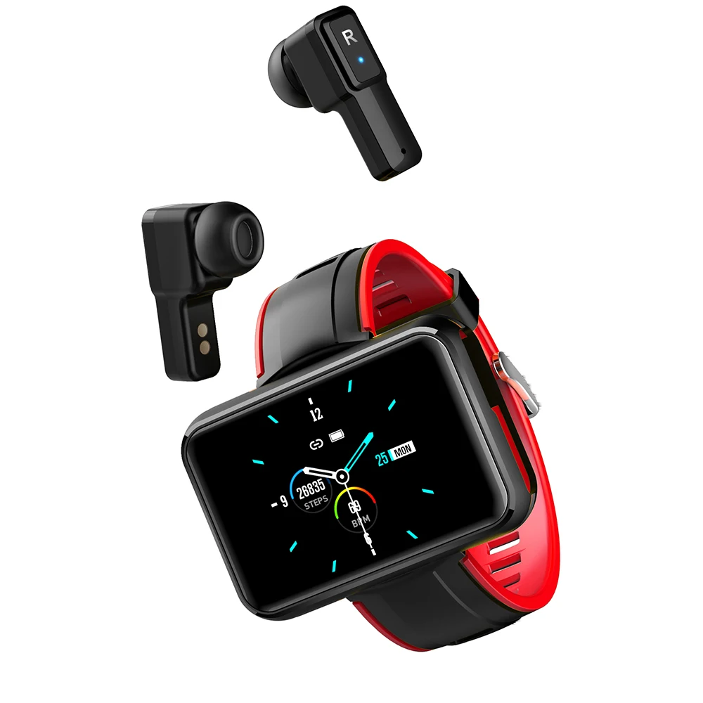 LEMFO T91 наушники вкладыши TWS с Беспроводной гарнитура Bluetooth Смарт часы Для мужчин 2020