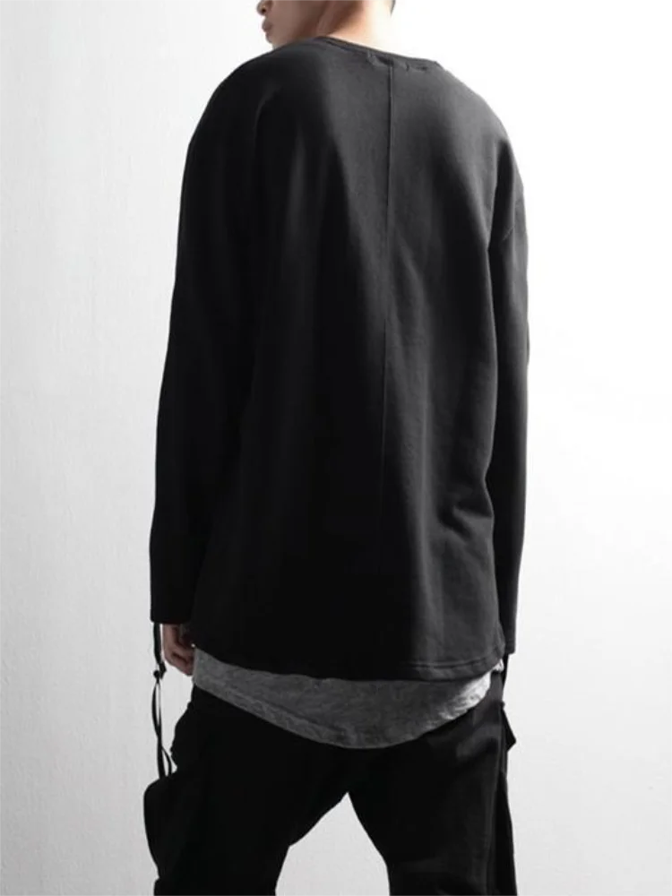 Men's Long Sleeve Hoodie Spring And Autumn New Korean Pure Color Dark Wind Casual Versatile Loose Large Size Hoodie