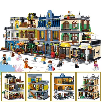 

Creator Expert Technic European LepinED Pet Store Building Blocks Restaurant City Street Bricks Toys for Children